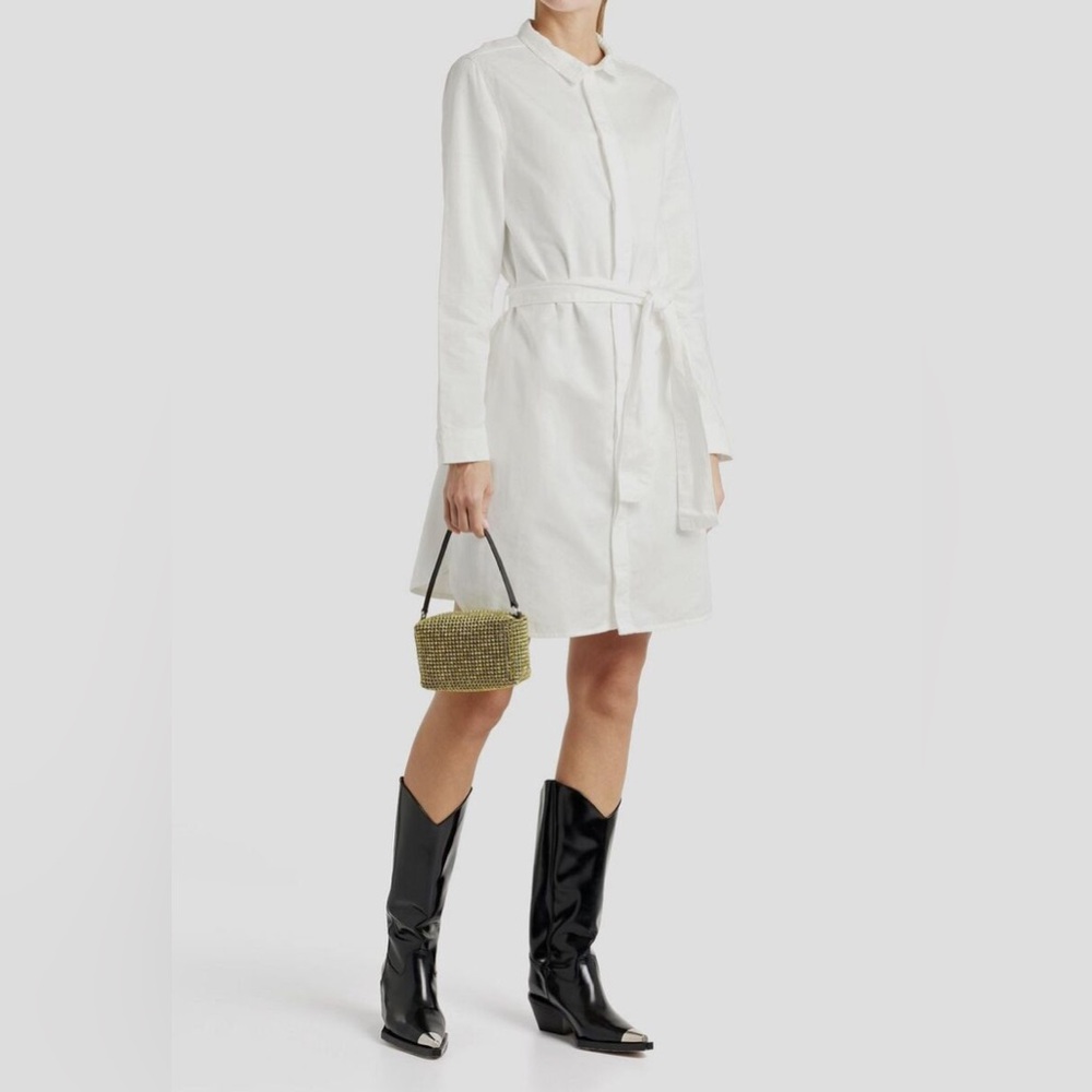 Triarchy White Denim Tunic Shirt Dress